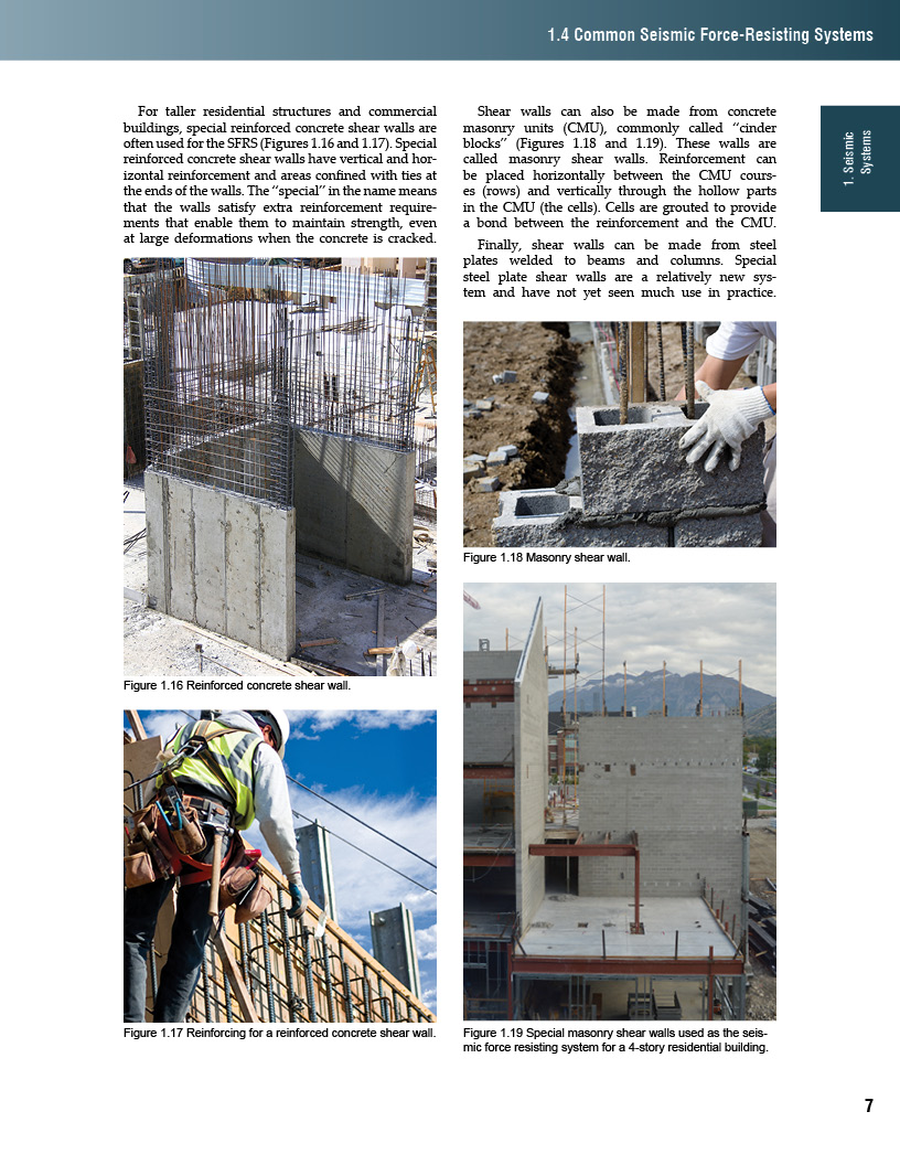 This page illustrates reinforced concrete and masonry shear walls.